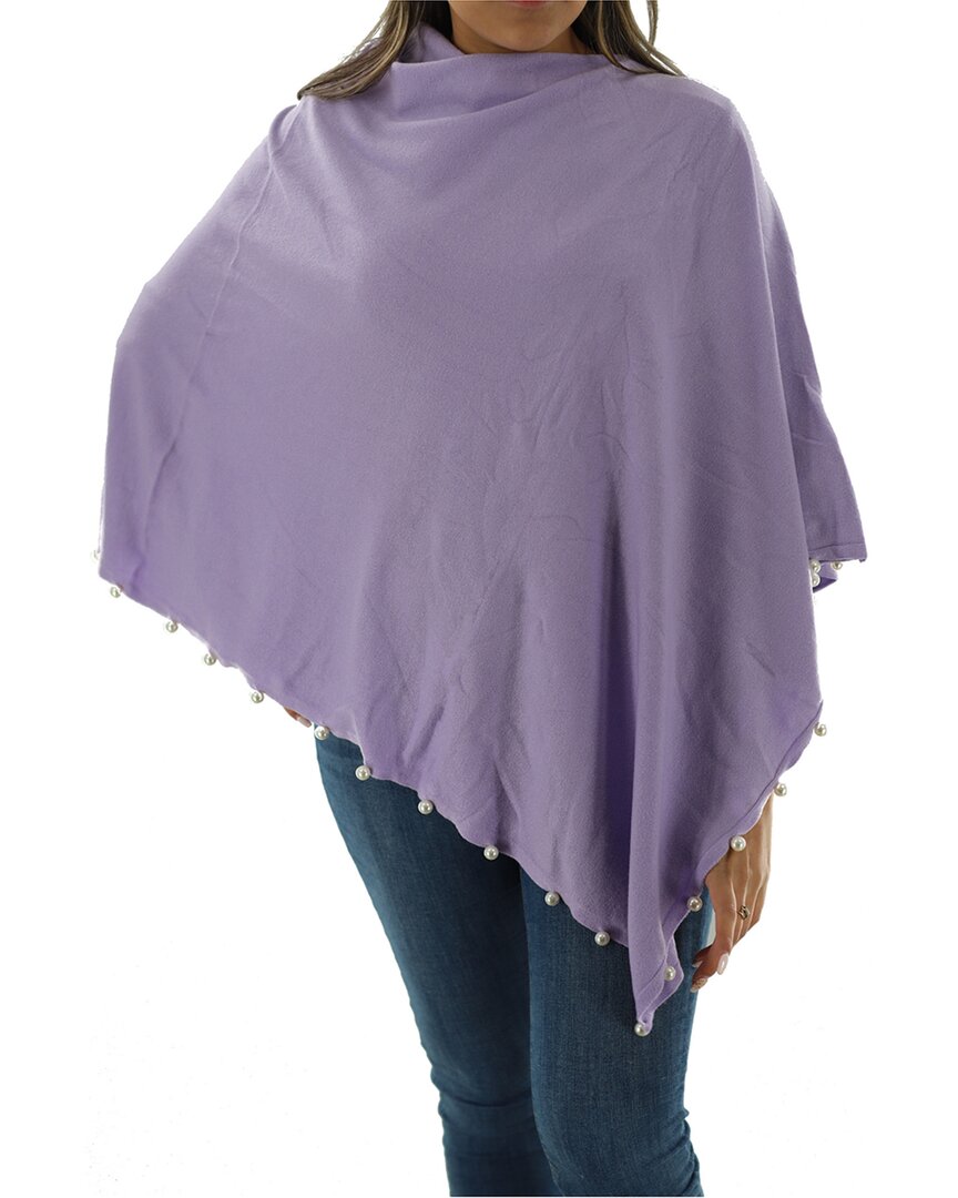 La Fiorentina Pearl Trim Detail Poncho In Yellow