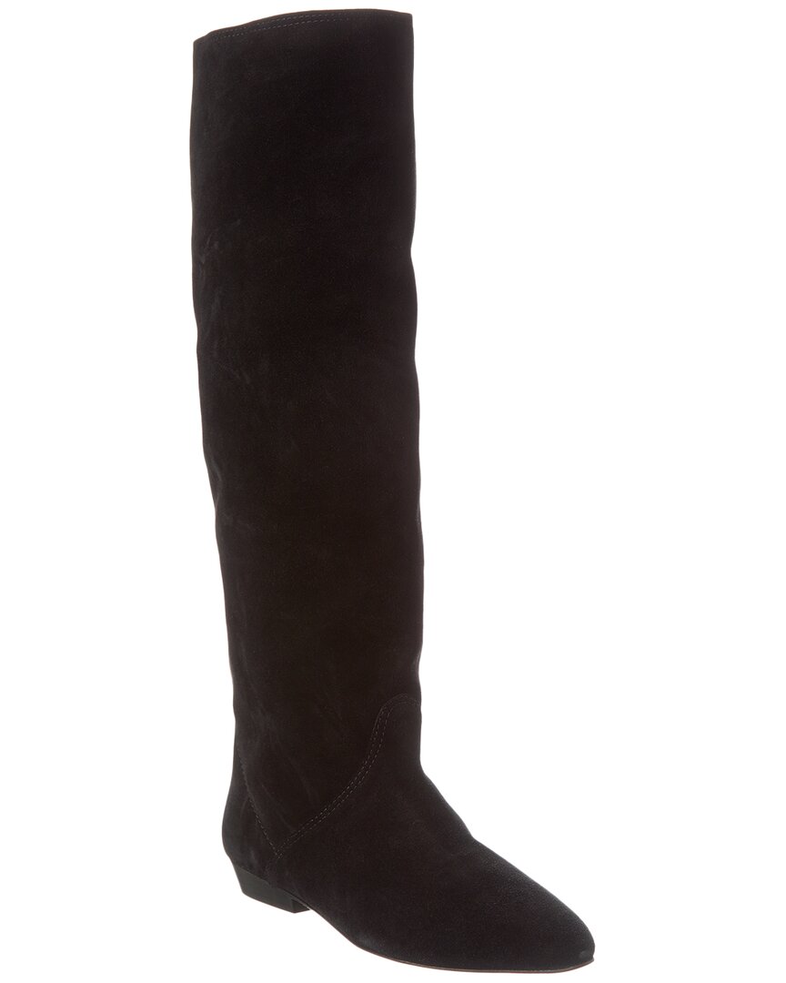 Shop Isabel Marant Sayla Suede Knee-high Boot In Black