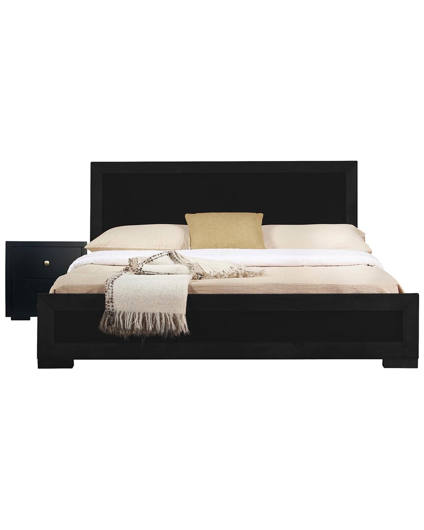 Camden Isle S Trent Wooden Platform Bed With Nightstand In Black