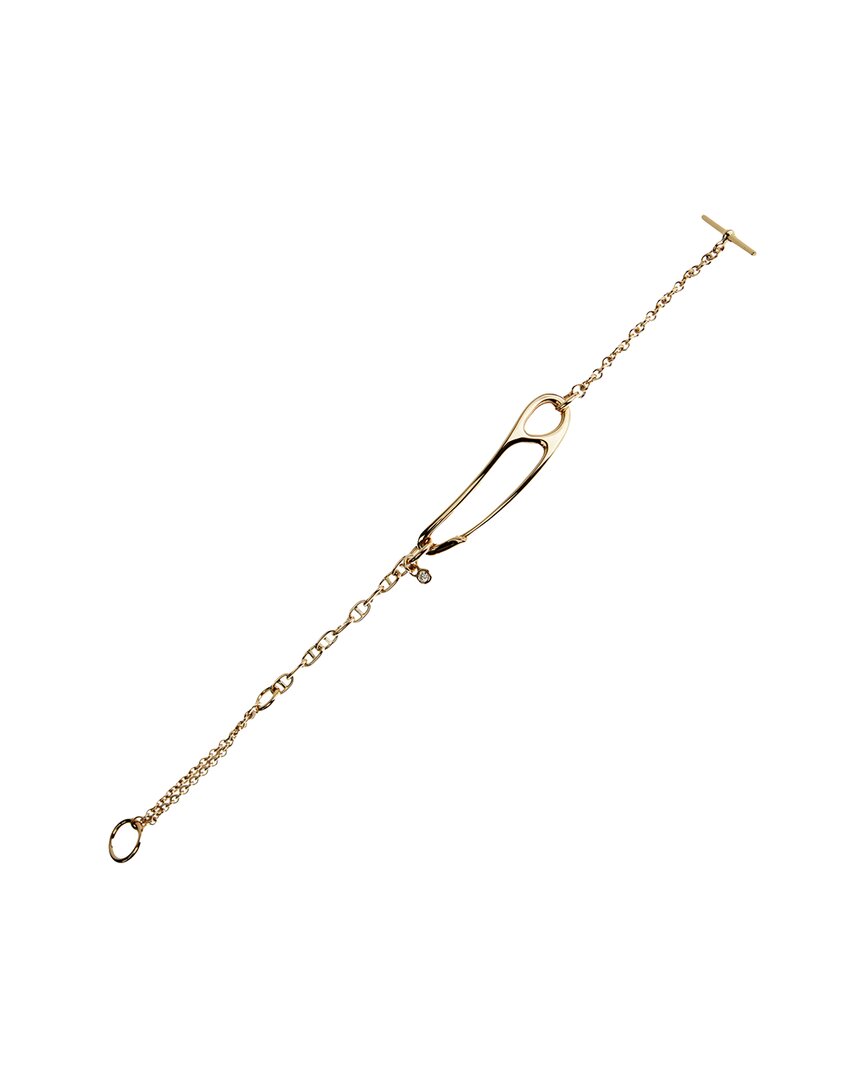 Pre-owned Hermes Punk Diamond Rose Gold Bracelet